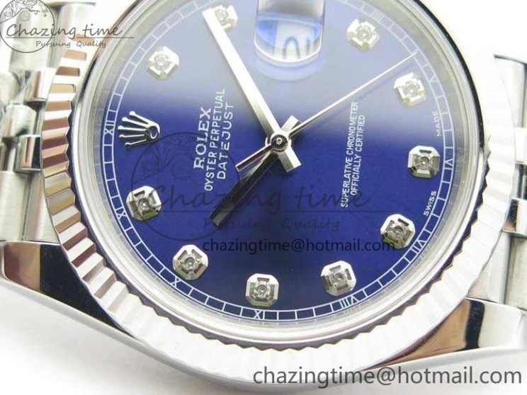 MiroTime 0325 SoftTouch DateJust 228238 SS Noob 1:1 Best Edition Blue Dial Diamond On Jubilee Bracelet A 3498